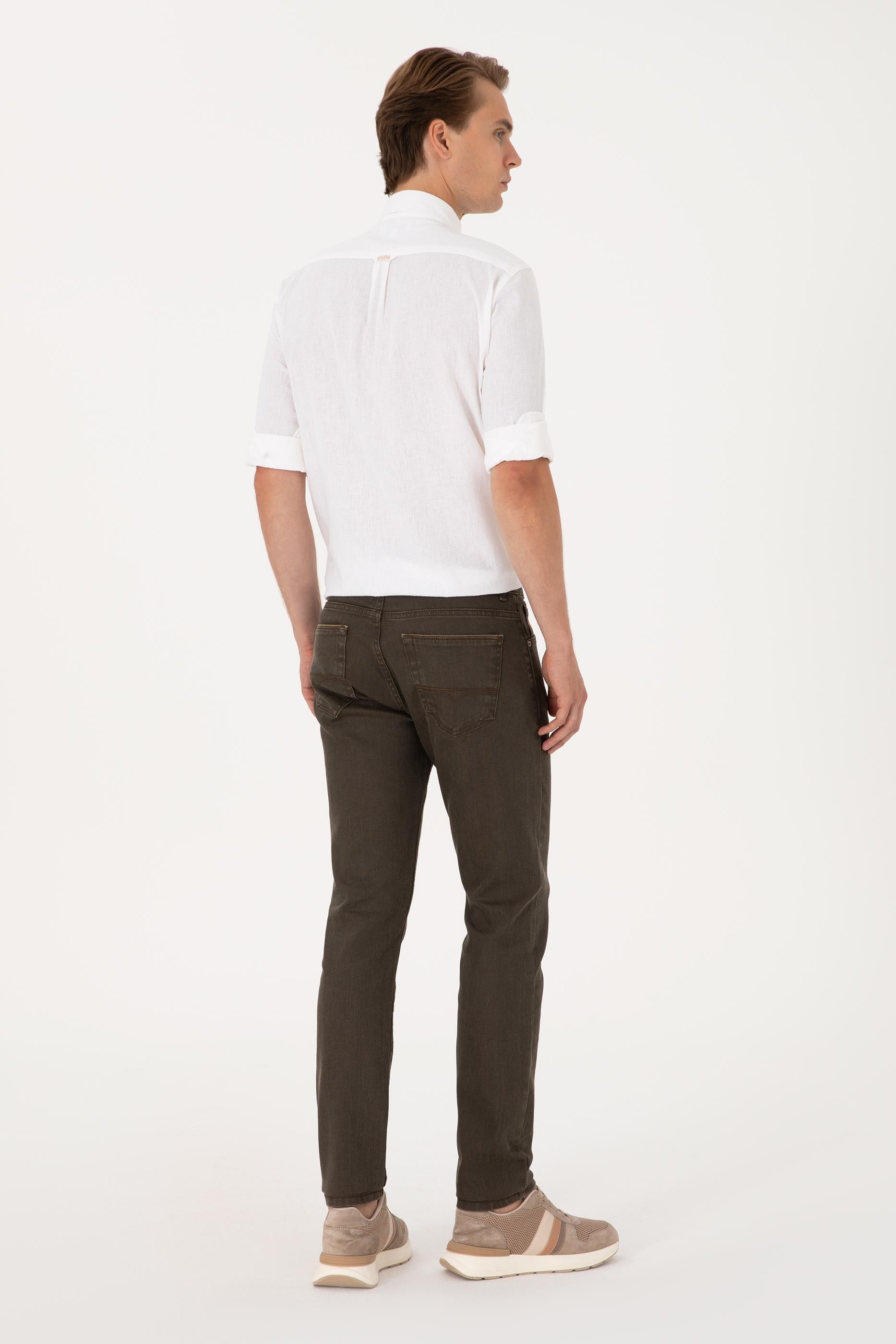 Erkek Camel Jean Pantolon