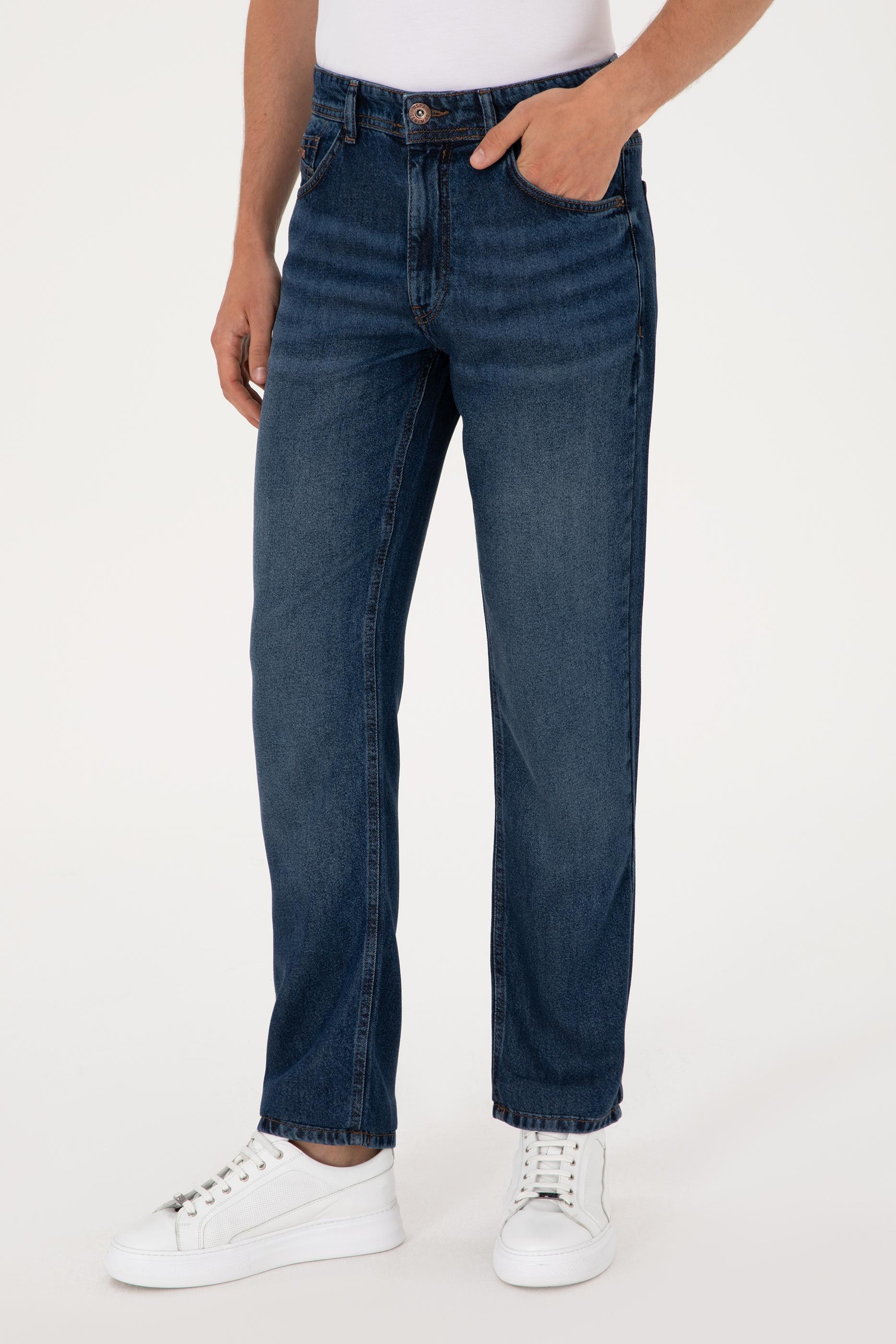 Erkek Mavi Relax Jean Pantolon