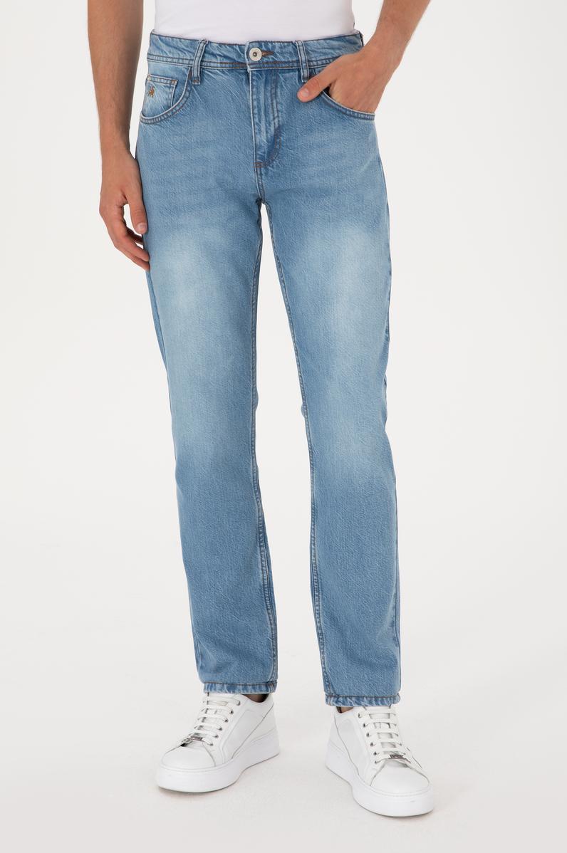 Erkek Açık Mavi Jean Pantolon
