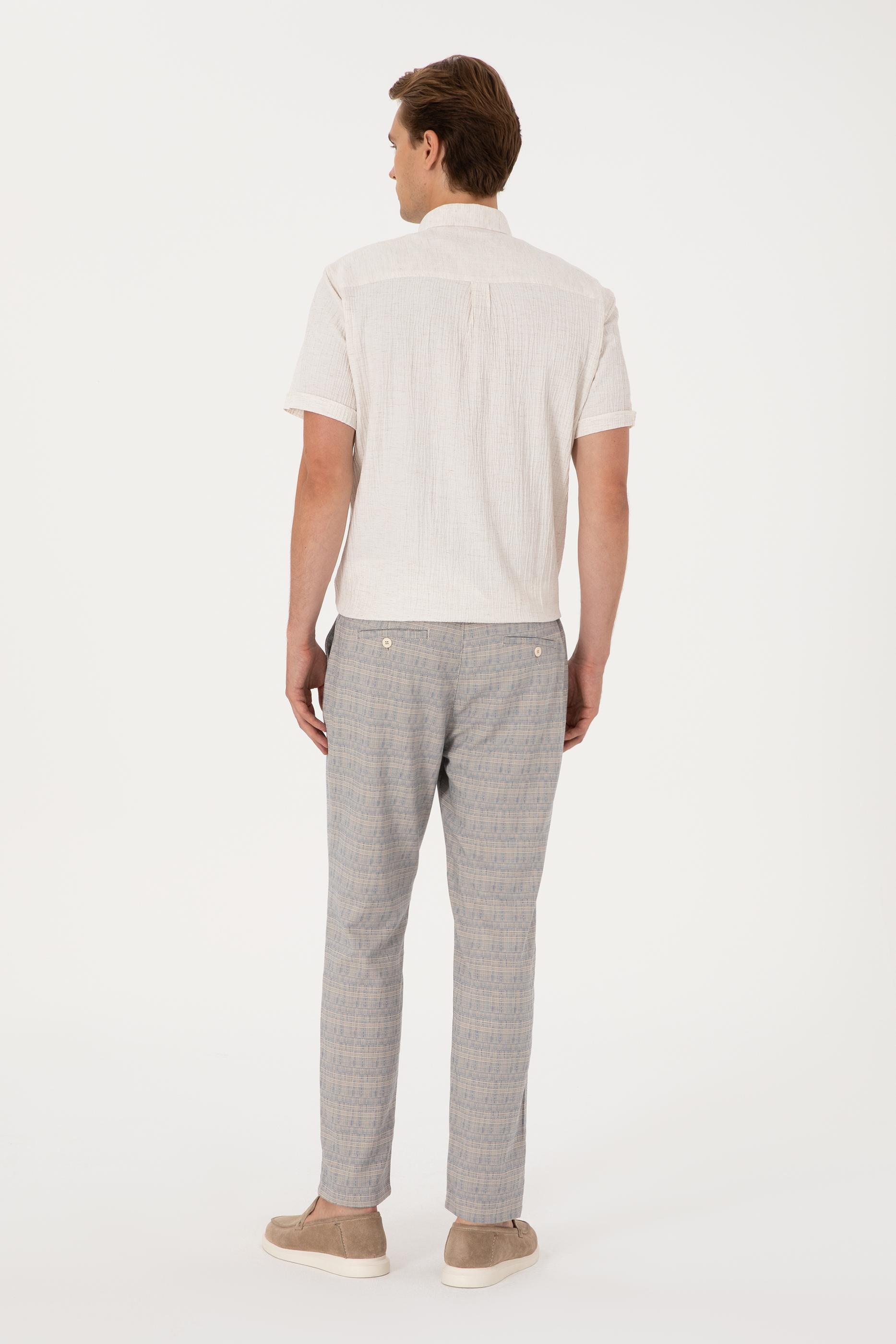 Erkek Mavi Kanvas Pantolon