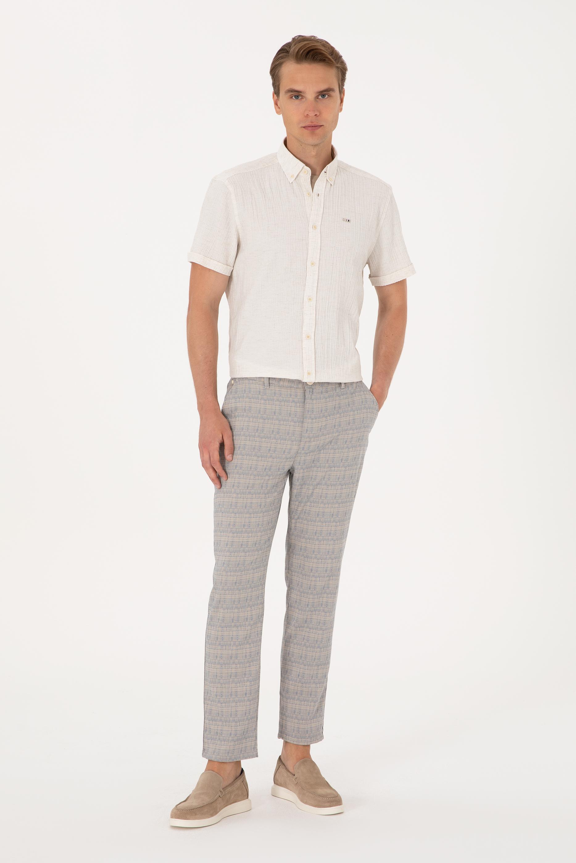 Erkek Mavi Kanvas Pantolon