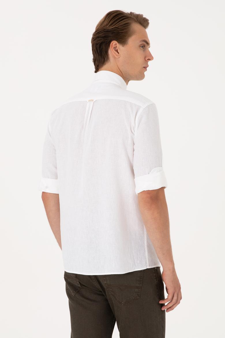 Erkek Beyaz Uzun Kollu Gömlek - 50299578001