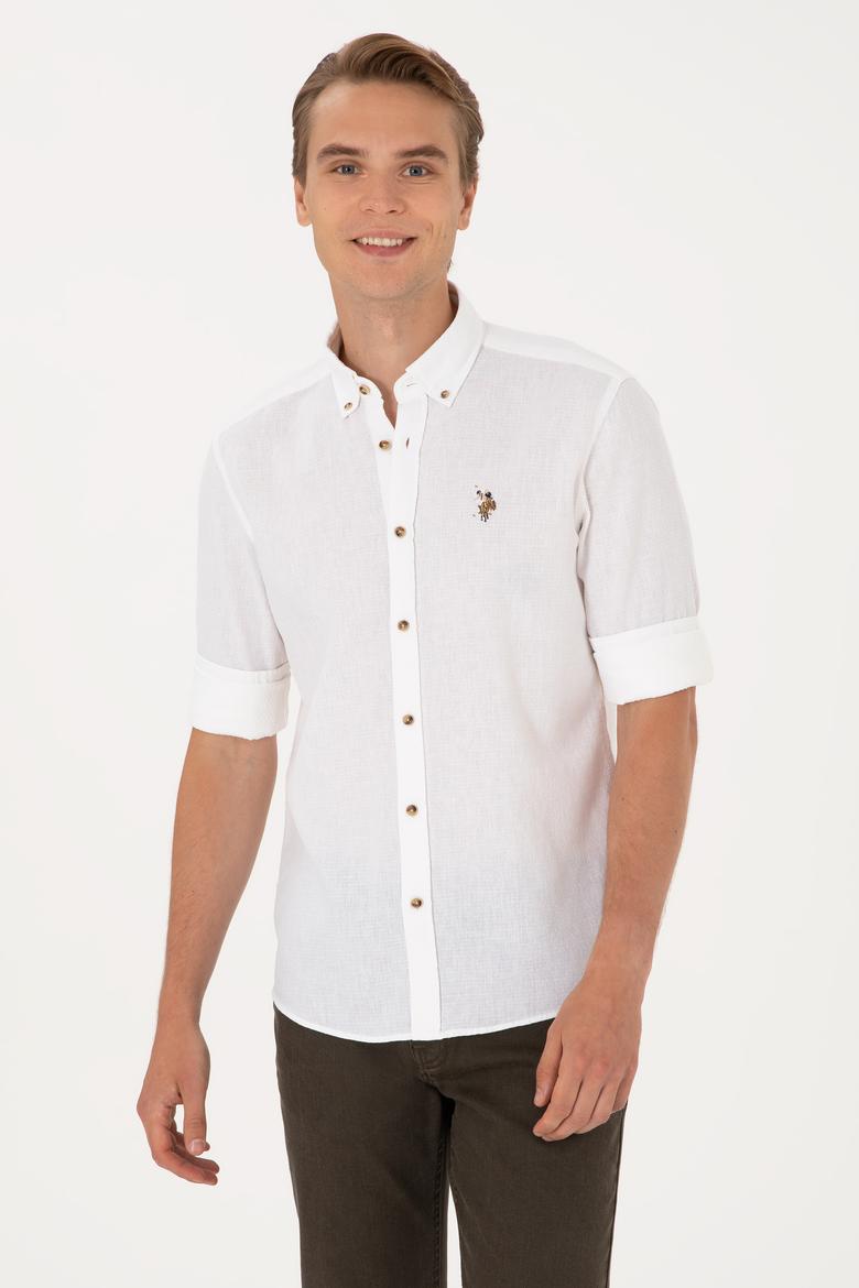 Erkek Beyaz Uzun Kollu Gömlek