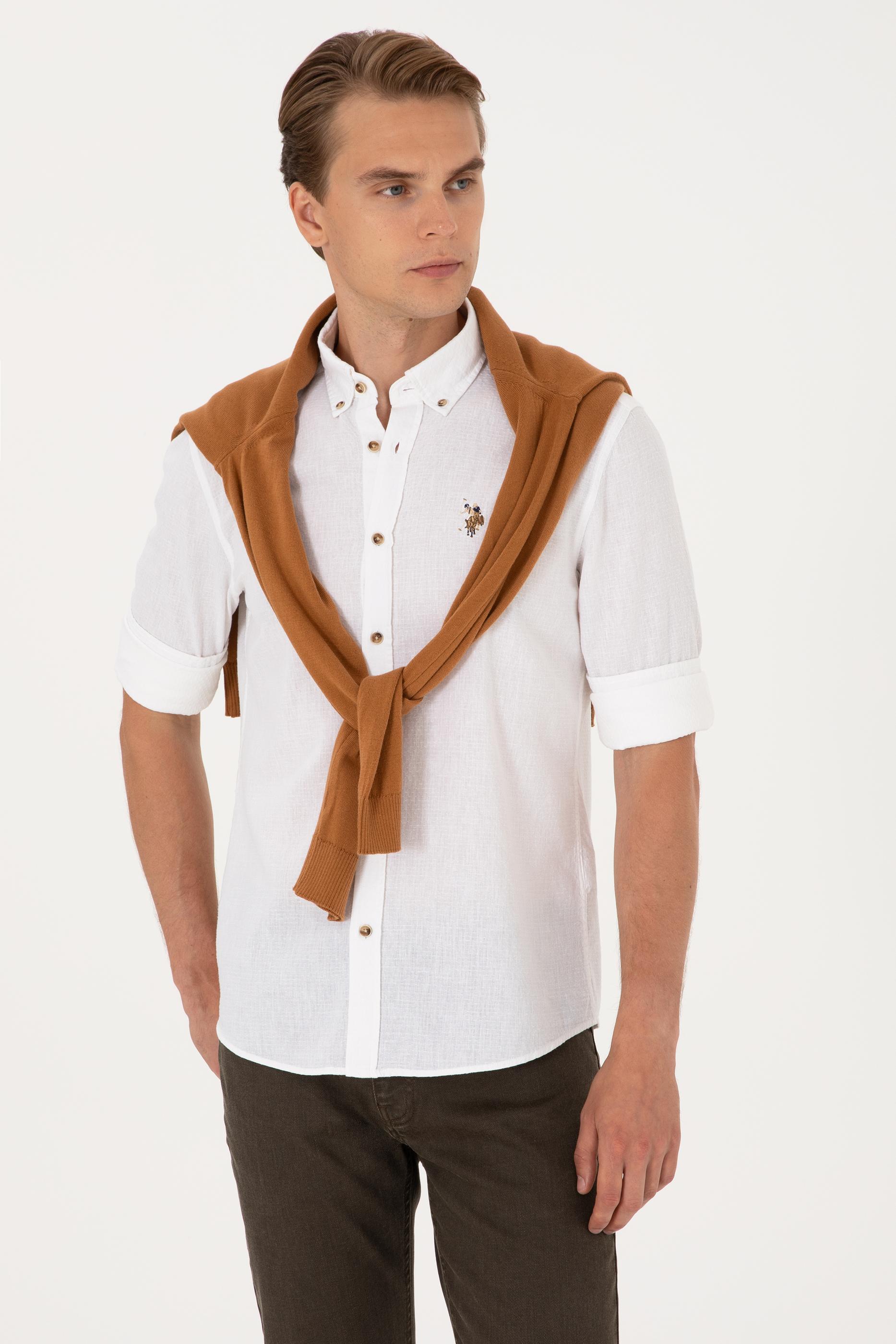 Erkek Beyaz Uzun Kollu Gömlek