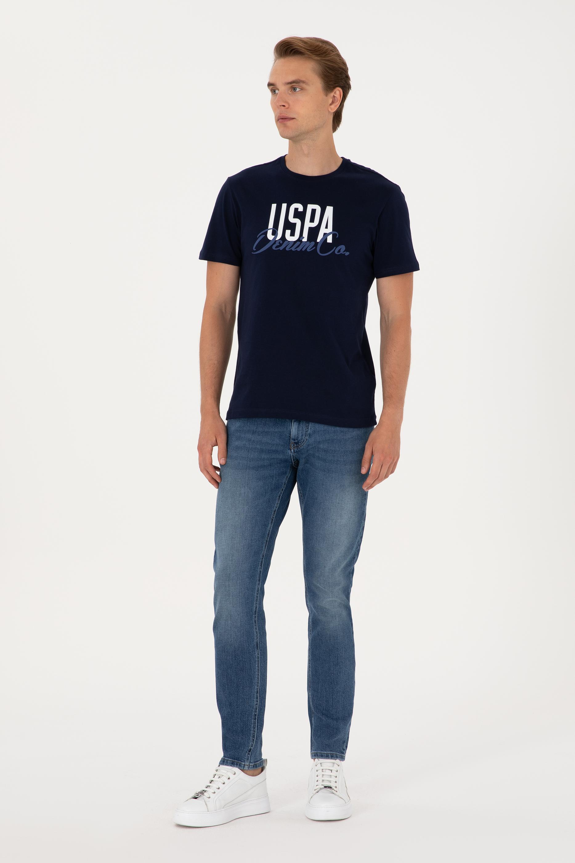 Erkek Regular Fit Lacivert Bisiklet Yaka Tişört