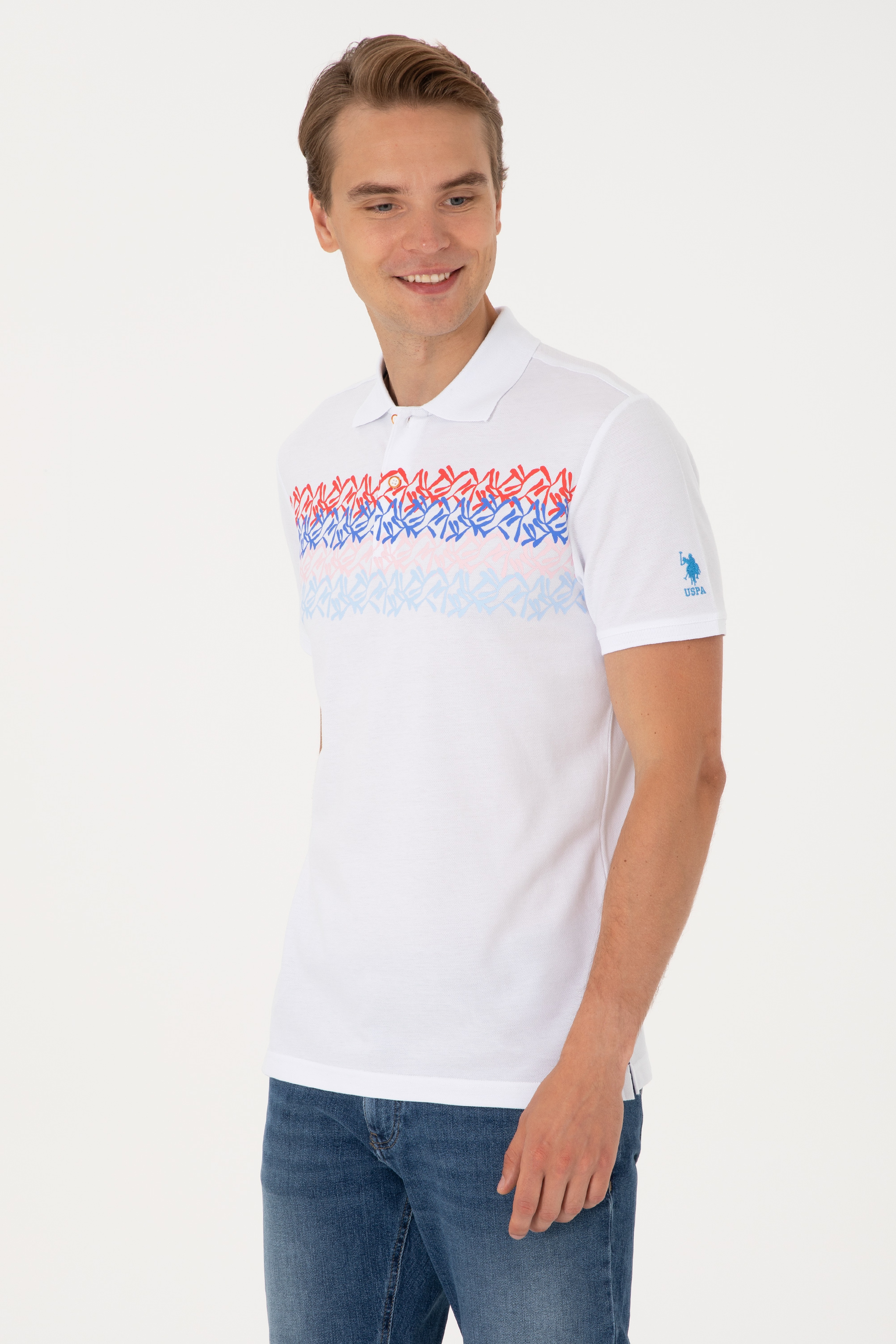Erkek Regular Fit Kırmızı Polo Yaka Tişört - Image 3