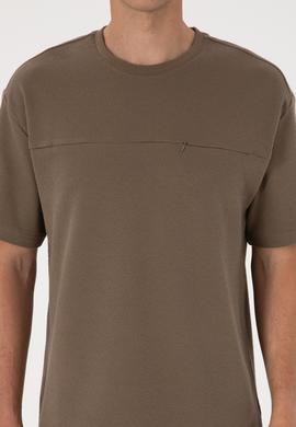 Erkek Comfort Fit Vizon Bisiklet Yaka Tişört - 50300125018