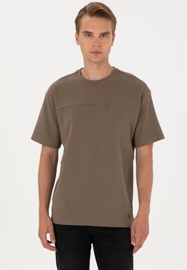 Erkek Comfort Fit Vizon Bisiklet Yaka Tişört - 50300125018