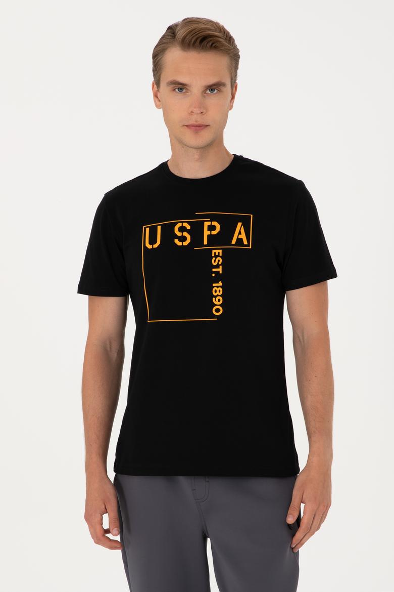 Erkek Regular Fit Siyah Bisiklet Yaka Tişört