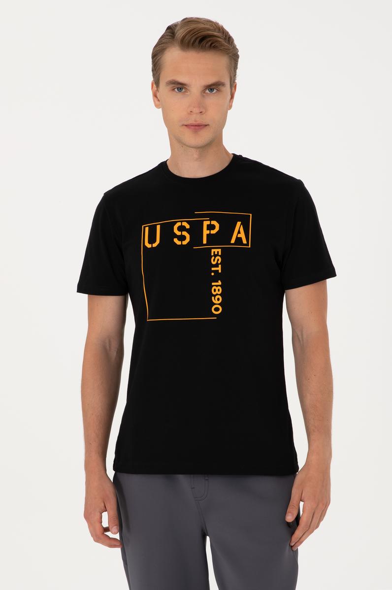 Erkek Regular Fit Siyah Bisiklet Yaka Tişört