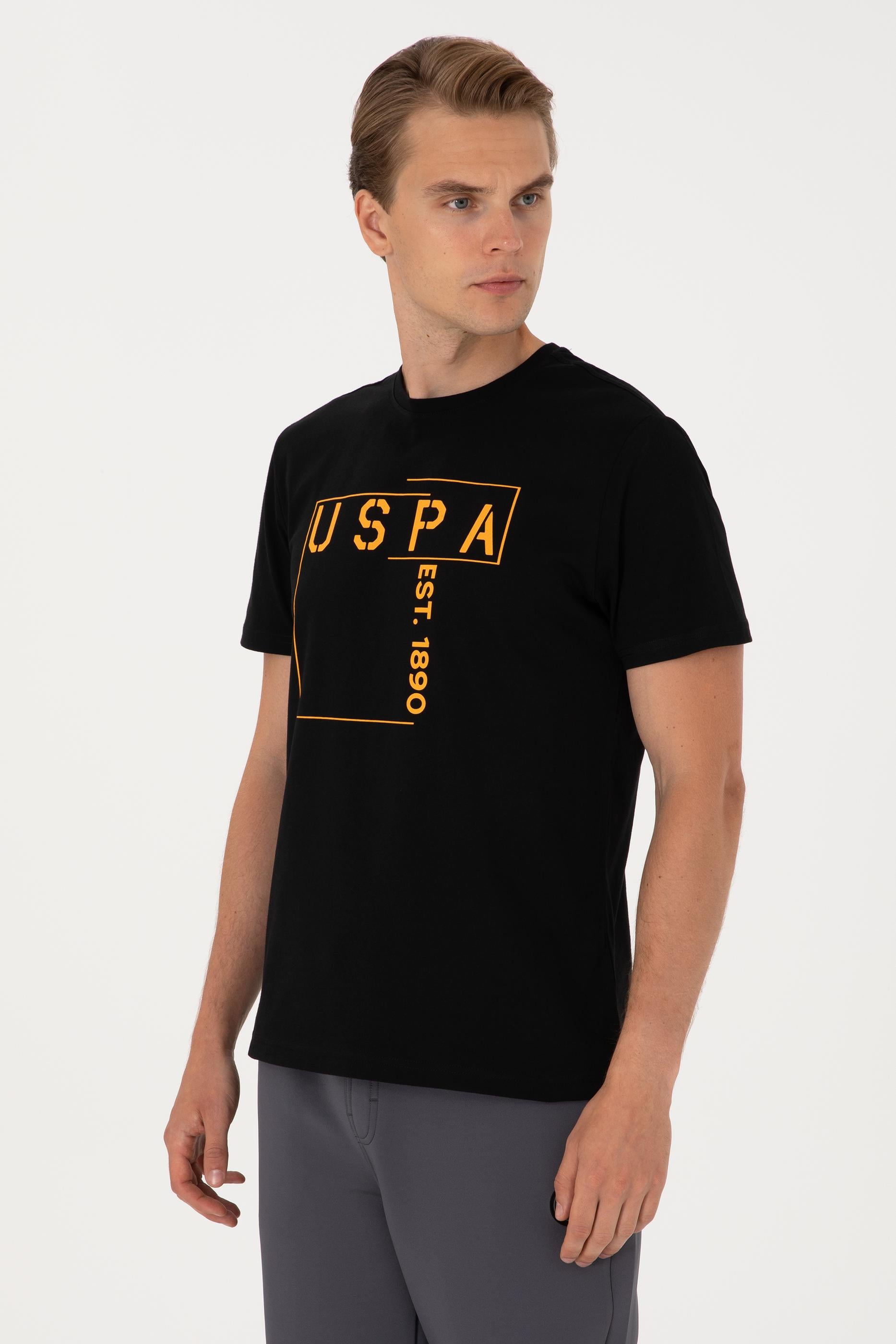 Erkek Regular Fit Siyah Bisiklet Yaka Tişört