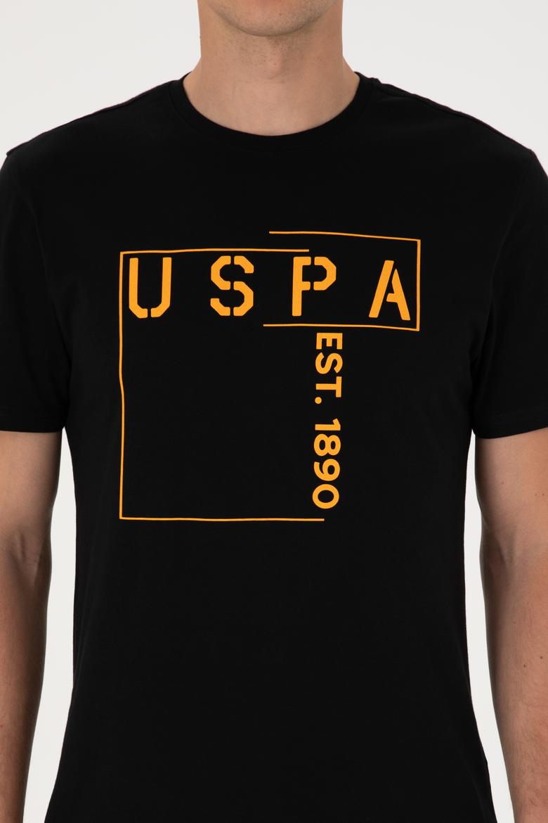 Erkek Regular Fit Siyah Bisiklet Yaka Tişört - 50306908036