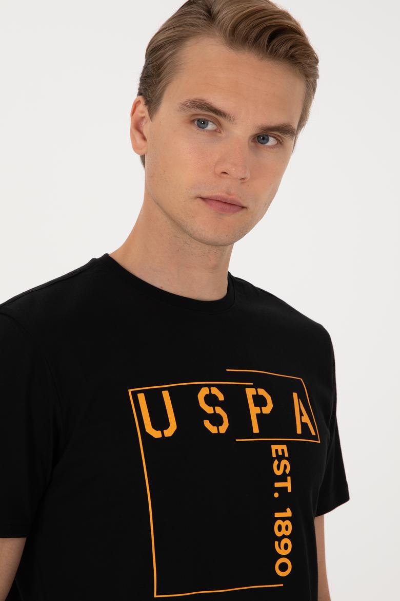 Erkek Regular Fit Siyah Bisiklet Yaka Tişört - 50306908036