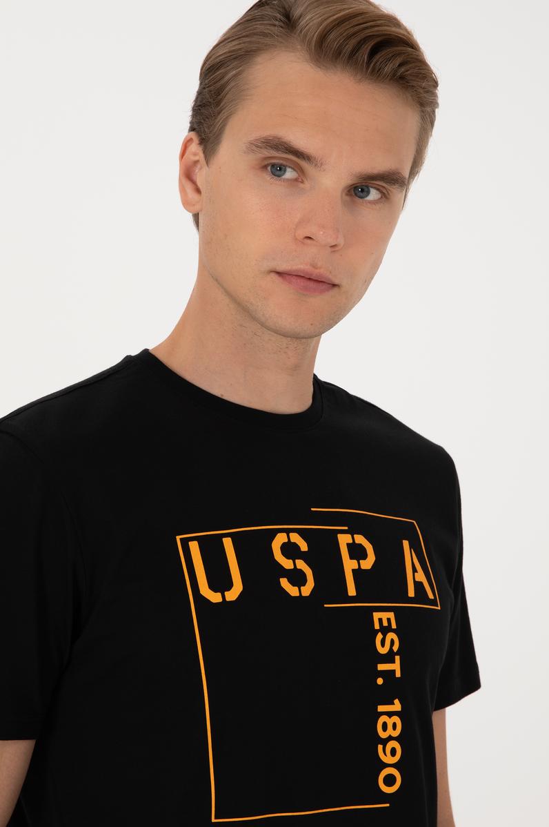 Erkek Regular Fit Siyah Bisiklet Yaka Tişört