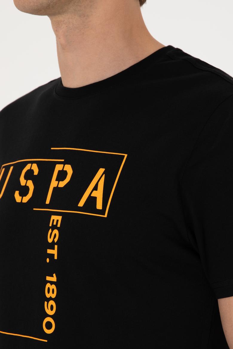 Erkek Regular Fit Siyah Bisiklet Yaka Tişört - 50306908036