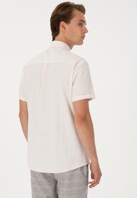 Erkek Krem Kısa Kollu Gömlek - 50306328026