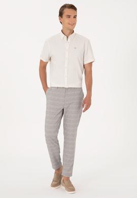 Erkek Krem Kısa Kollu Gömlek - 50306328026