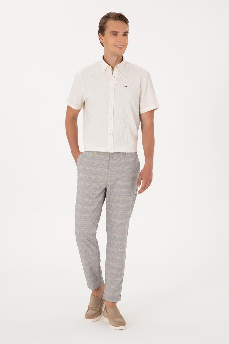 Erkek Krem Kısa Kollu Gömlek - 50306328026