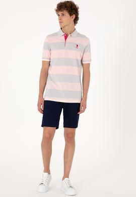 Erkek Regular Fit Pudra Polo Yaka Çizgili Tişört - 50306827031