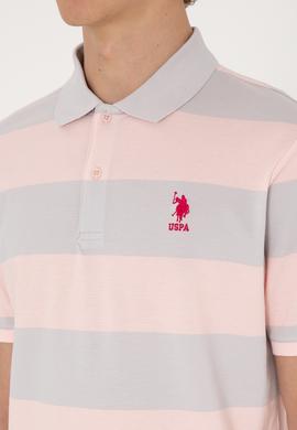 Erkek Regular Fit Pudra Polo Yaka Çizgili Tişört - 50306827031