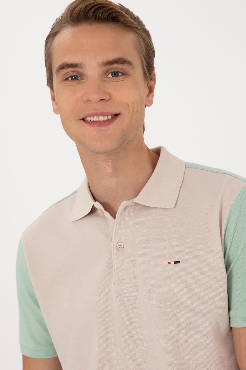 Erkek Regular Fit Su Yeşili Polo Yaka Tişört