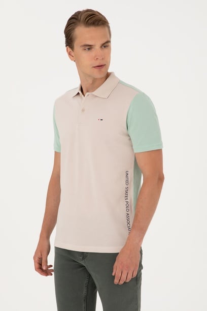 Erkek Regular Fit Su Yeşili Polo Yaka Tişört