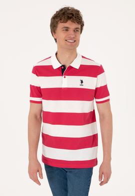 Erkek Regular Fit Vişne Polo Yaka Çizgili Tişört - 50306827007