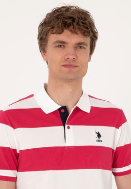 Erkek Regular Fit Vişne Polo Yaka Çizgili Tişört - 50306827007