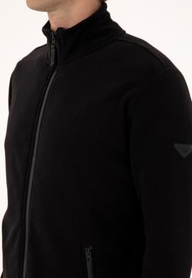 Erkek Regular Fit Siyah Polar Örme Hırka - 50313779027