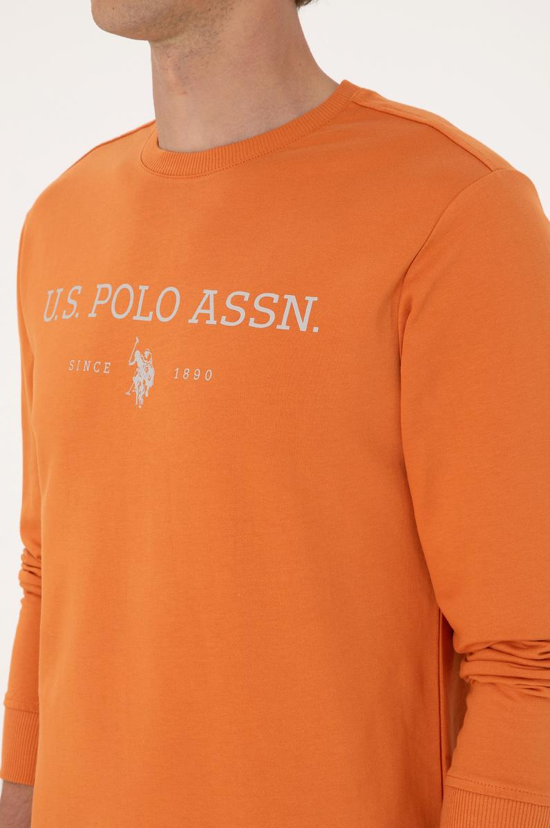 Erkek Regular Fit Bisiklet Yaka Bakır İnce Basic Sweatshirt