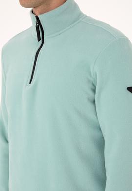 Erkek Regular Fit Mint Polar Yarım Fermuarlı Basic Sweatshirt - 50313777117