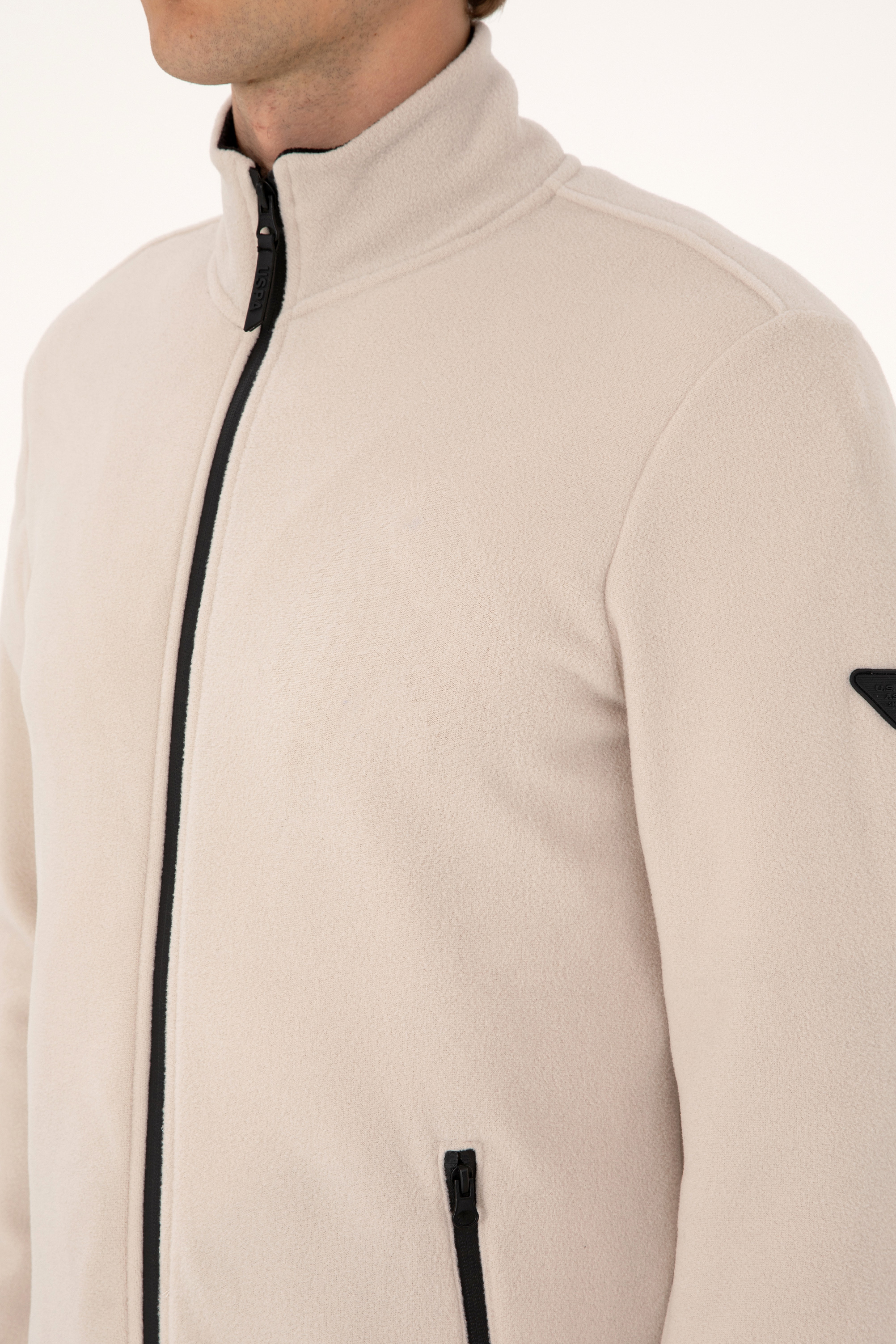 Erkek Regular Fit Taş Polar Örme Hırka - Image 7