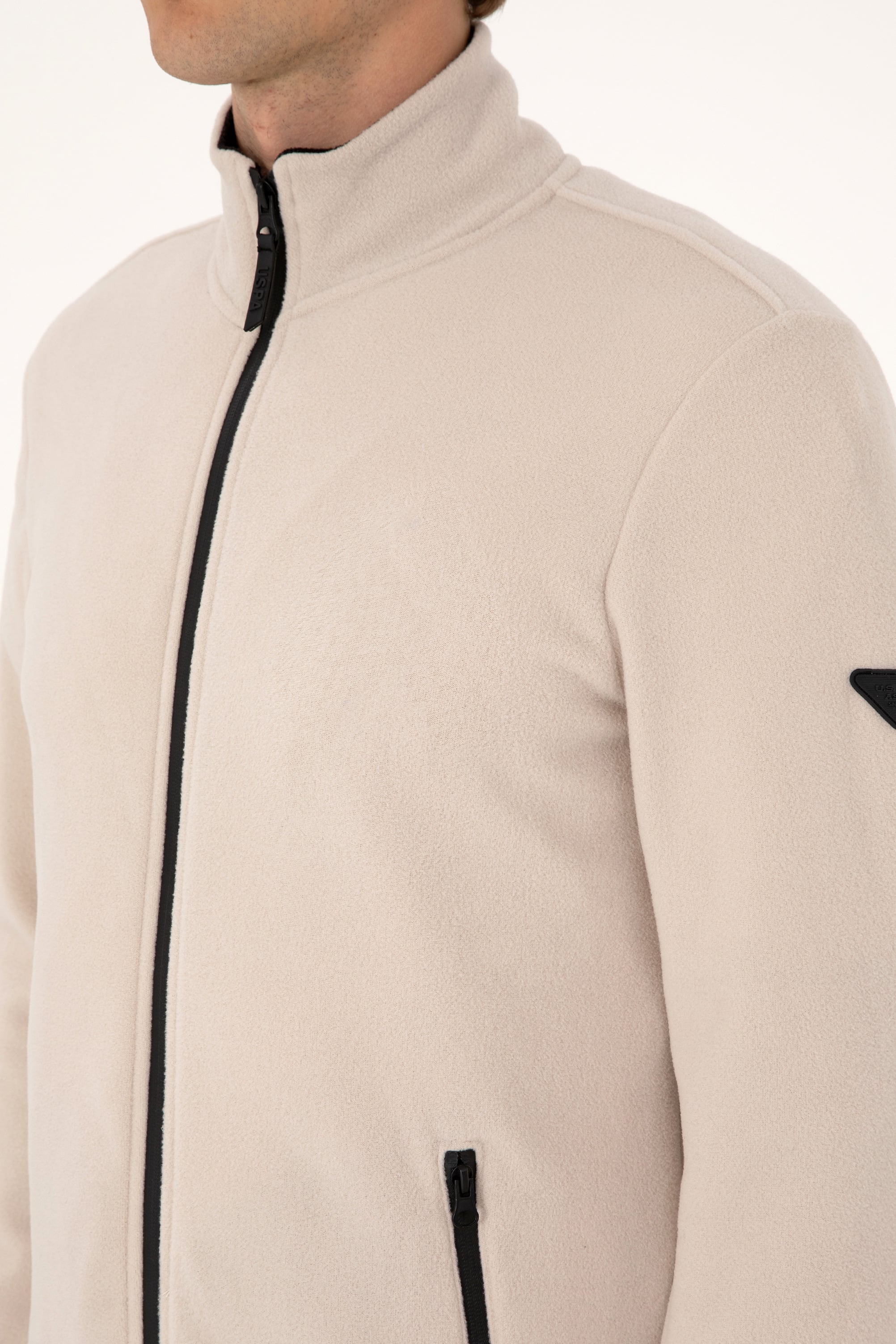 Erkek Regular Fit Taş Polar Örme Hırka