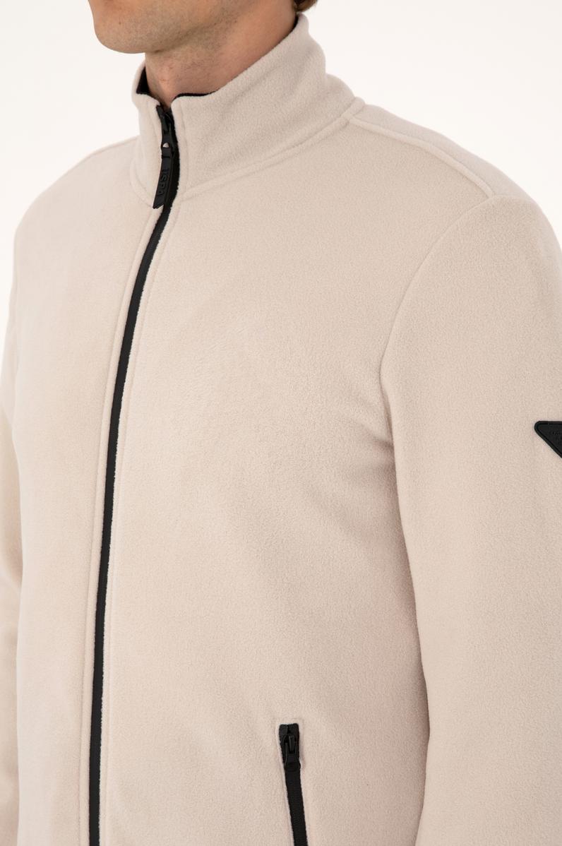 Erkek Regular Fit Taş Polar Örme Hırka