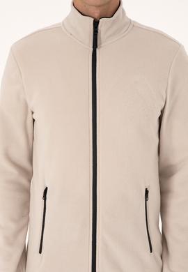 Erkek Regular Fit Taş Polar Örme Hırka - 50313779114