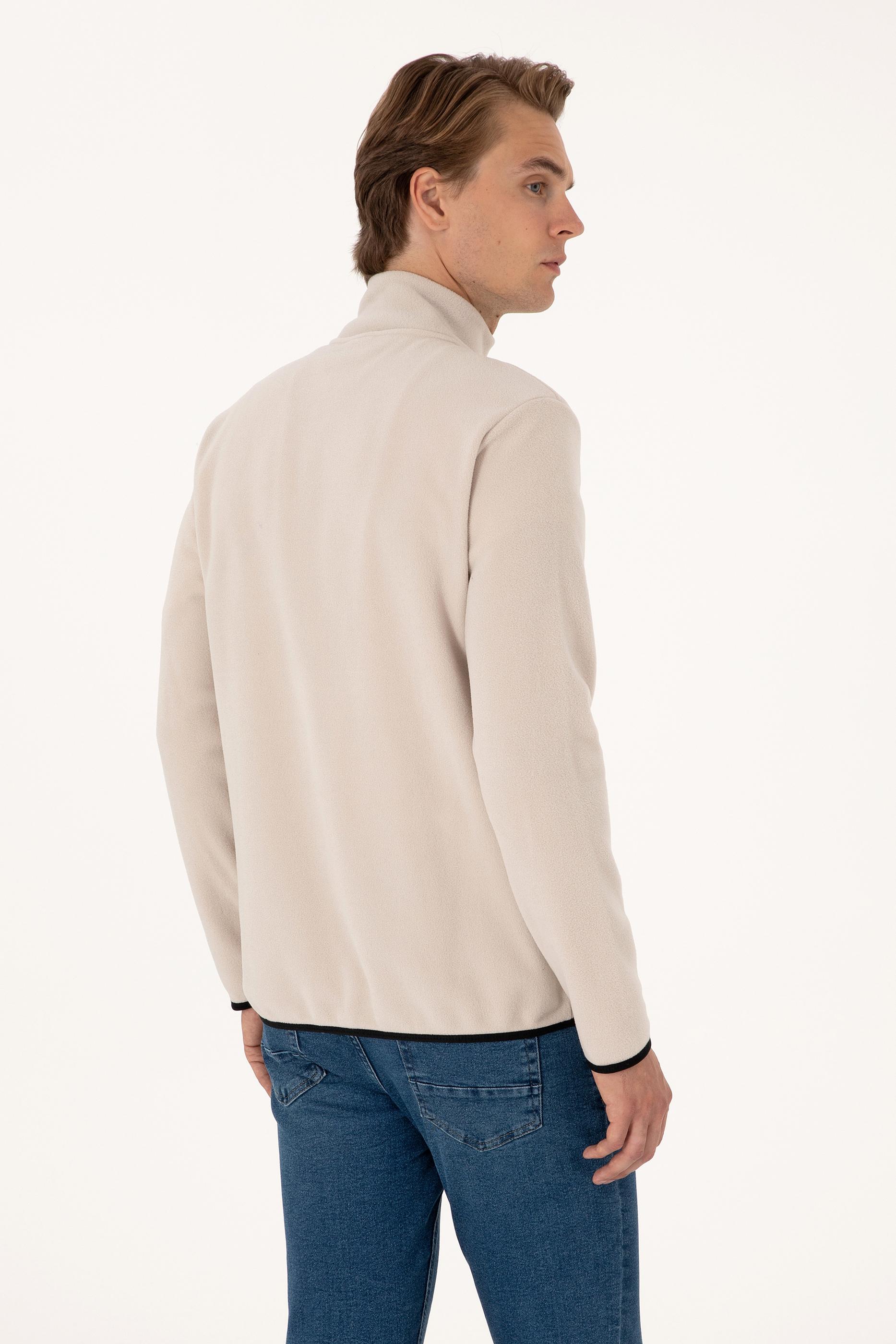 Erkek Regular Fit Taş Polar Örme Hırka