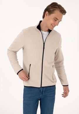 Erkek Regular Fit Taş Polar Örme Hırka - 50313779114