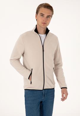 Erkek Regular Fit Taş Polar Örme Hırka - 50313779114