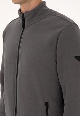 Erkek Regular Fit Gri Polar Örme Hırka - 50313779101