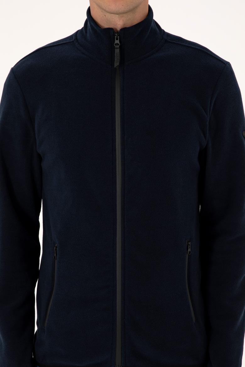 Erkek Regular Fit Lacivert Polar Örme Hırka - 50313779016