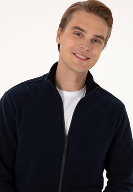 Erkek Regular Fit Lacivert Polar Örme Hırka - 50313779016