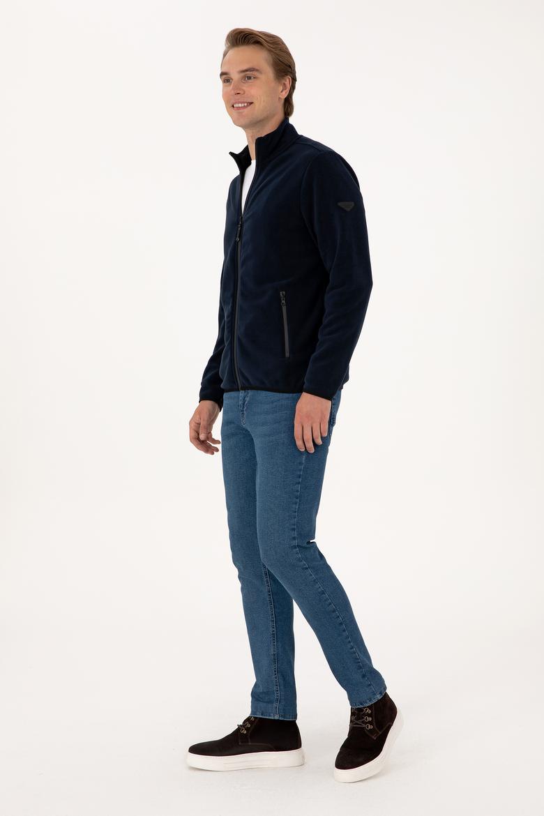 Erkek Regular Fit Lacivert Polar Örme Hırka - 50313779016