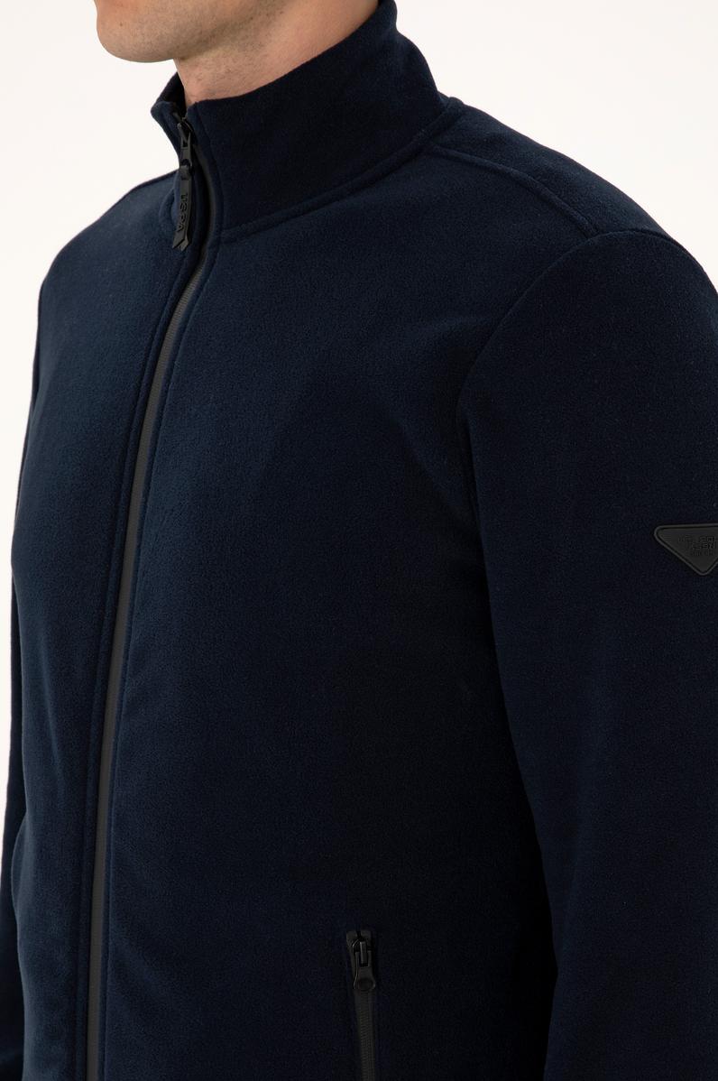 Erkek Regular Fit Lacivert Polar Örme Hırka