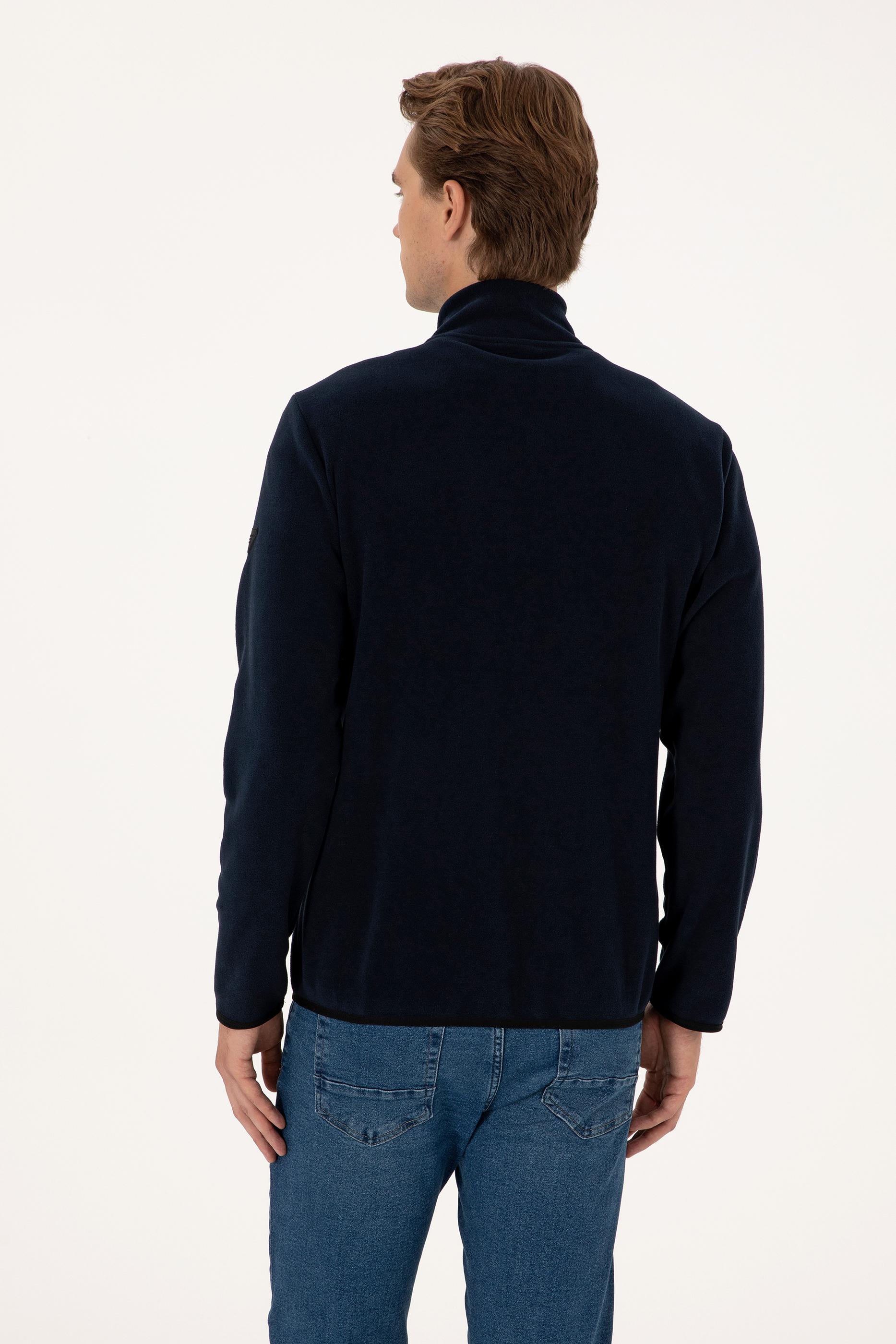 Erkek Regular Fit Lacivert Polar Örme Hırka