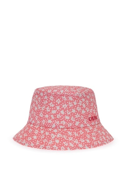 Kız Çocuk Pembe Desenli Bucket Şapka