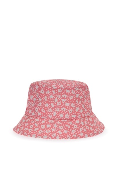 Kız Çocuk Pembe Desenli Bucket Şapka