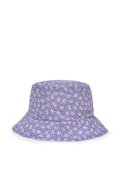 Kız Çocuk Lila Desenli Bucket Şapka