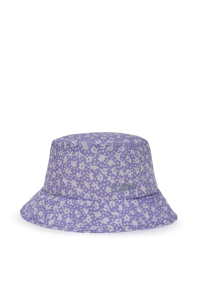Kız Çocuk Lila Desenli Bucket Şapka