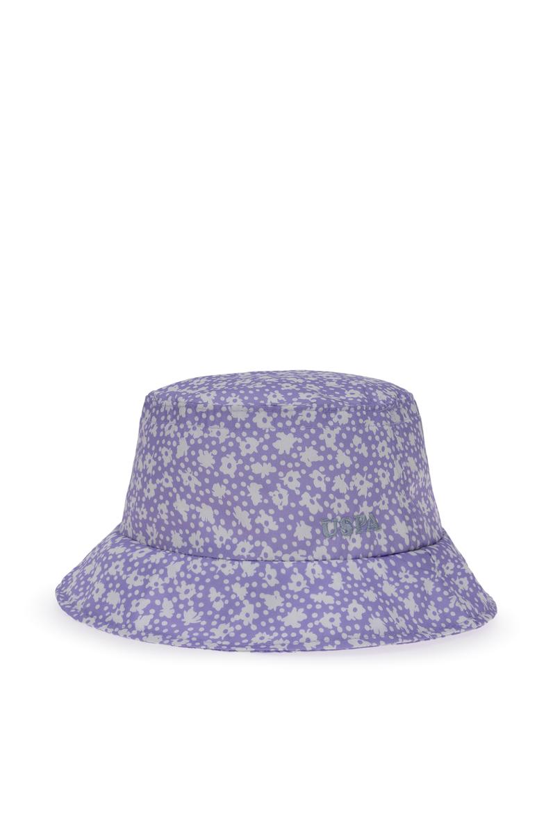 Kız Çocuk Lila Desenli Bucket Şapka