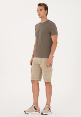 Erkek Açık Haki Örme Şort - 50285309018